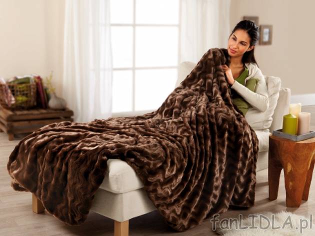Koc 150 x 200 cm Meradiso, cena 69,90 PLN za 1 szt. 
- z jednej strony elegancka ...