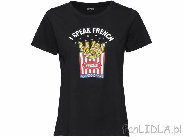 T-shirt damski , cena 24,99 PLN. Koszulka damska z okrągłym dekoltem i zabawnym ...