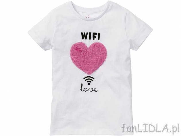 T-shirt dziewczęcy , cena 17,99 PLN 
- rozmiary: 122-152
- puchate, miękkie ...