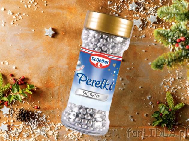 Dr.Oetker Perełki srebrne , cena 4,99 PLN za 42g/1 opak., 100g=11,88 PLN.
