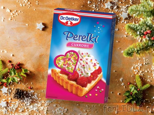 Dr. Oetker Perełki cukrowe , cena 2,49 PLN za 80 g/1 opak., 100g=3,11 PLN.