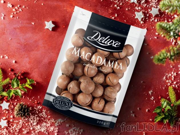 Orzechy Makadamia , cena 19,99 PLN za 350 g/1 opak., 1kg=57,11 PLN.