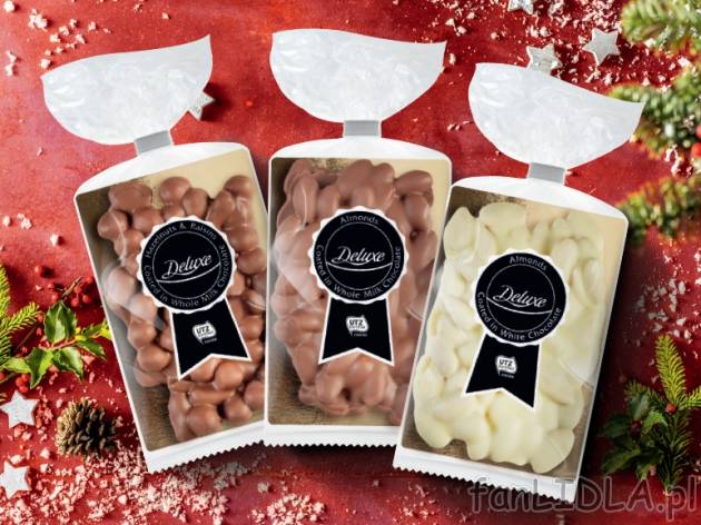 Bakalie w czekoladzie , cena 12,99 PLN za 200 g/1 opak., 100g=6,50 PLN.