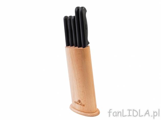Zestaw 5 noży w drewnianym bloku , cena 79,90 PLN za 1 opak. 
- ergonomiczna rękojeść ...