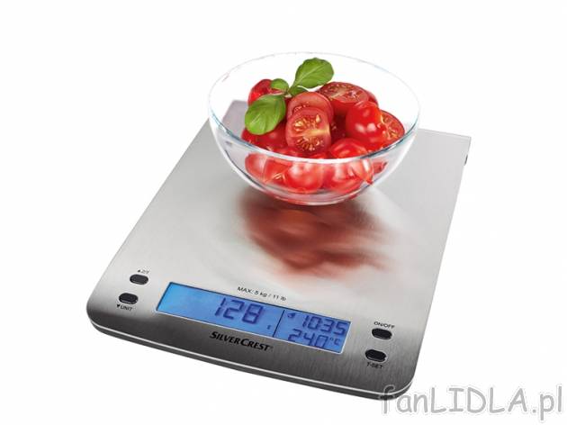 Waga kuchenna z nierdzewnej stali szlachetnej , cena 39,99 PLN za 1 szt. 
- z podświetlonym ...