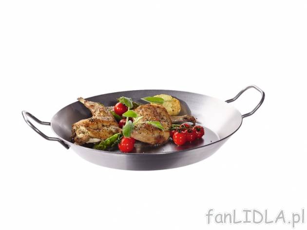 Patelnia żelazna 32 cm Ernesto, cena 39,99 PLN za 1 szt. 
- bardzo wysoka przenikalność ...