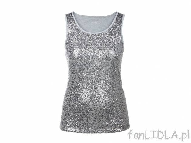 Bluzka lub top z cekinami Esmara, cena 29,99 PLN za 1 szt. 
- rozmiary: S-L 
- 3 ...