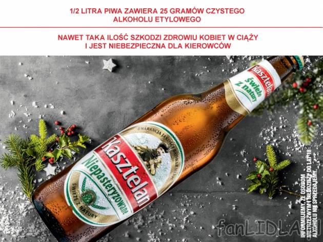 Kasztelan niepasteryzowane , cena 2,39 PLN za 660 ml/1 but., 1L=3,62 PLN.