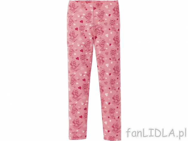 Legginsy dziewczęce z motywem Smerfów, cena 12,99 PLN 
- 95% bawełny, 5% elastanu
- ...