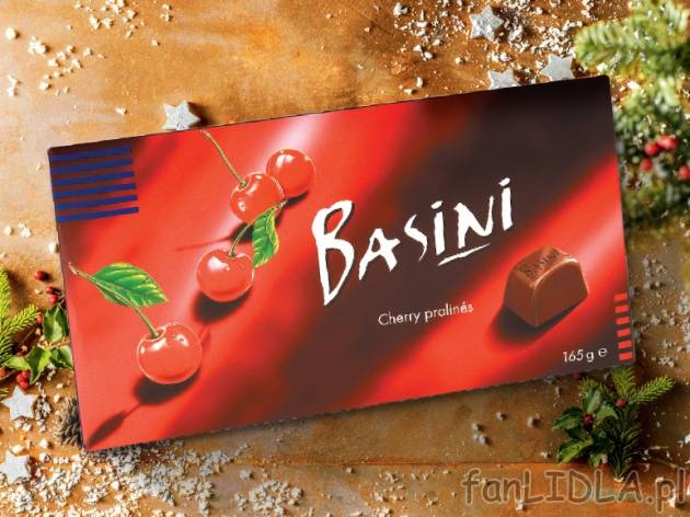 Basini Wiśnie w czekoladzie , cena 5,89 PLN za 165 g/1 opak., 100g=3,57 PLN.