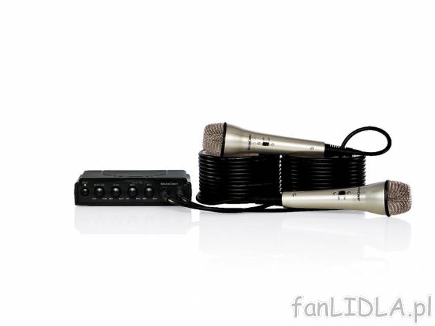 Zestaw do karaoke z 2 mikrofonami , cena 129,00 PLN za 1 szt. 
- zestaw gotowy ...