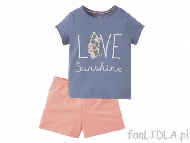 Piżama dziecięca dwuczęściowa (T-shirt i shorty), cena 14,99 PLN 
- rozmiary: ...
