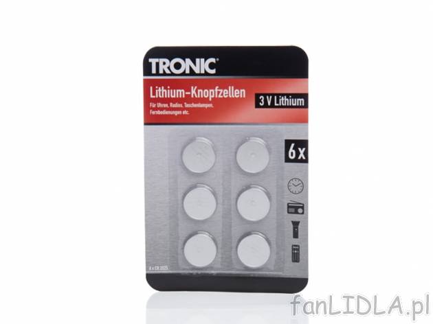 Baterie guzikowe Tronic, cena 7,99 PLN za 1 opak. 
- do zegarków, radia, latarek, ...