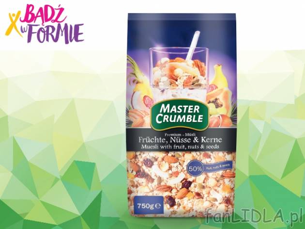 Premium musli , cena 7,99 PLN za 750 g/1 opak., 1kg=10,65 PLN.