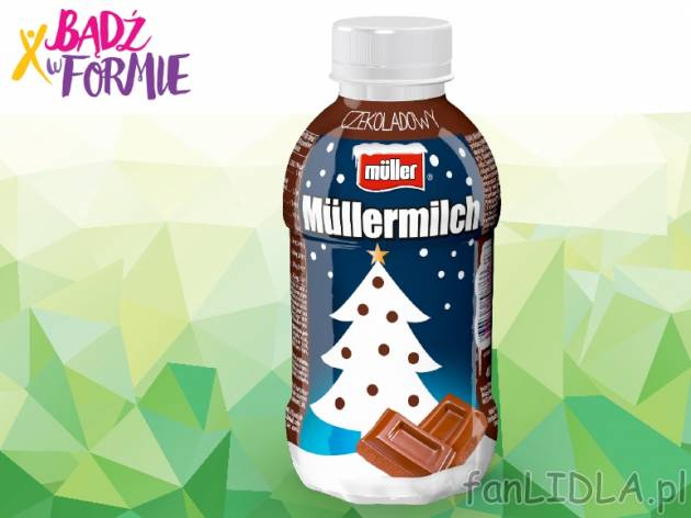 Napój mleczny Mullermilch , cena 2,19 PLN za 400 ml/1 opak., 1L=5,48 PLN.