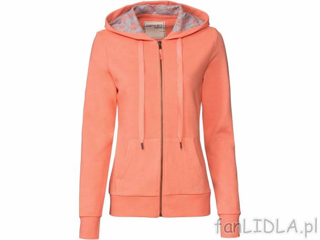 Bluza dresowa z kapturem damska, zapinana na zamek błyskawiczny, cena 39,99 PLN ...