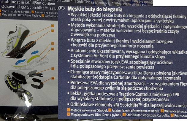 Metka butów do biegania z Lidla