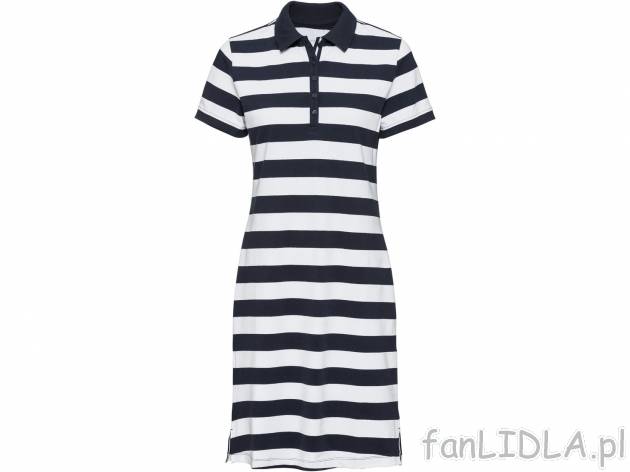 Sukienka w paski z kołnierzykiem typu polo, cena 34,99 PLN  
-  rozmiary: S-L