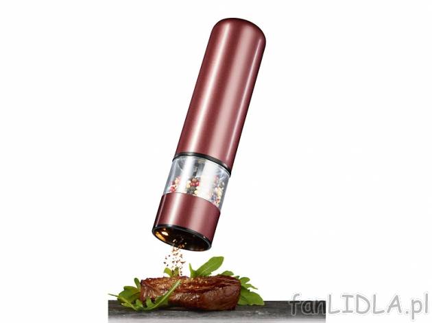 Elektryczny młynek do soli lub pieprzu , cena 37,99 PLN za 1 szt. 
- z płynnie ...