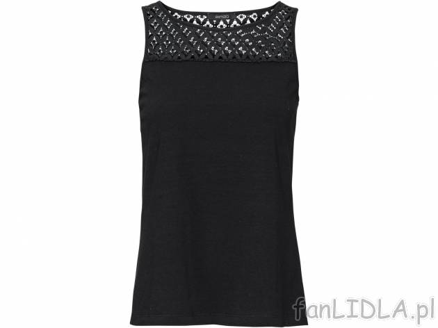 Top , cena 17,99 PLN. Damski top z okrągłym dekoltem. 
- 95% bawełny, 5% elastanu ...