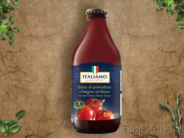 Sos pomidorowy z czereśniowych , cena 3,99 PLN za 330 g/1 opak., 1kg=12,09 PLN.