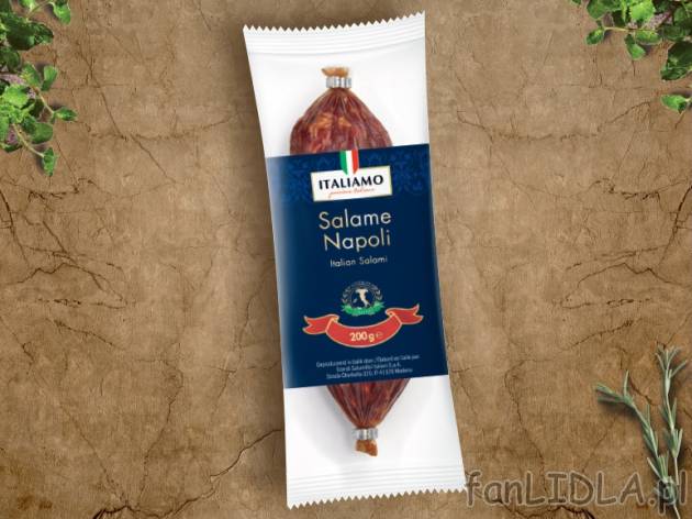 Włoskie salami , cena 8,49 PLN za 200 g/1 opak., 100g=4,25 PLN.