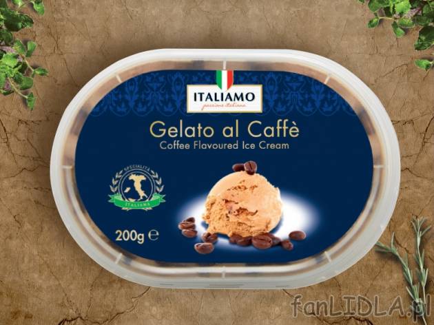 Lody kawowe , cena 4,39 PLN za 200 g/1 opak., 100g=2,20 PLN.