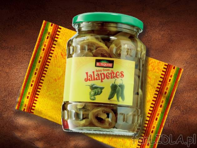 Papryczki jalapeĂąo , cena 3,99 PLN za 350 g/1 opak., 1kg=24,94 wg wagi odcieku PLN.