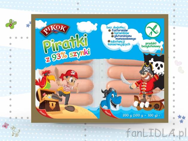Parówki z szynki , cena 3,49 PLN za 2x100g/1 opak., 100g=1,75 PLN.