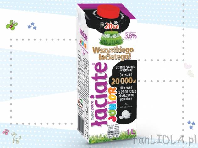 Mleko Łaciate UHT Junior , cena 2,49 PLN za 1L/1 opak.