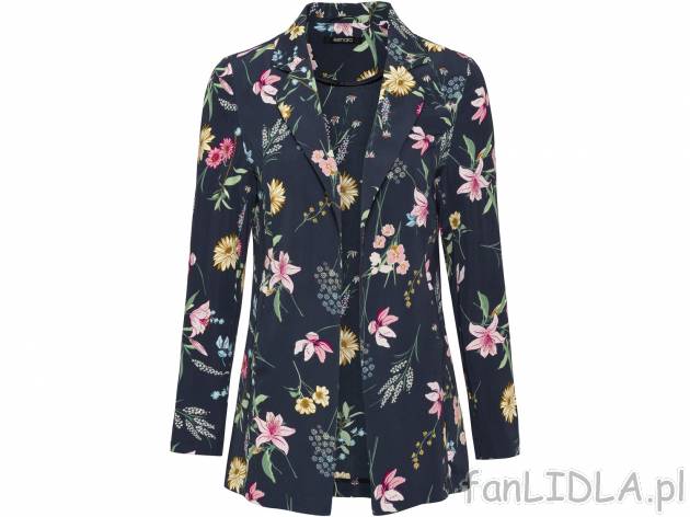 Blezer , cena 39,99 PLN. Damska marynarka w kwiecisty wzór. 
- rozmiary: 34-44
- ...