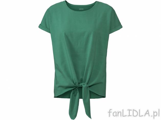 T-shirt , cena 19,99 PLN. Damska koszulka z ciekawym wiązaniem przy pasie. 
- ...