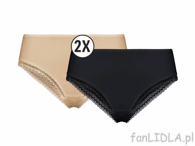 Majtki, 2 pary* , cena 8,99 PLN  
-  rozmiary: S-L
-  wykończone elegancką koronką