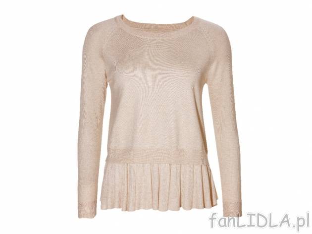 Sweter z wiskozy Esmara, cena 39,99 PLN za 1 szt. 
- 95% wiskoza, 5% elastan 
- ...
