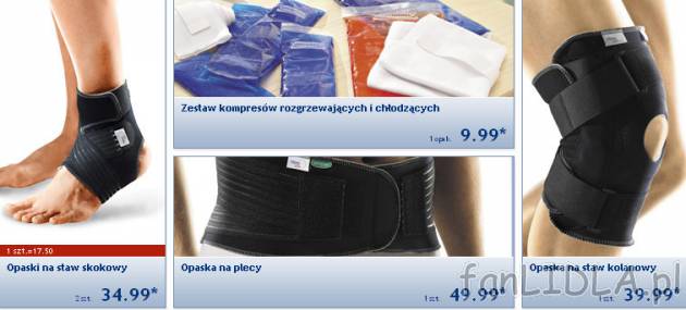 Opaski na kolano, na stopę, na plecy