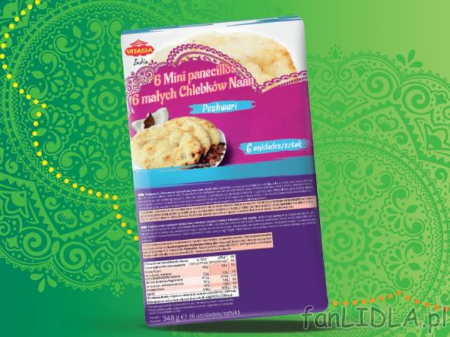 Mini chlebek Naan , cena 4,00 PLN za 348 g/1 opak.