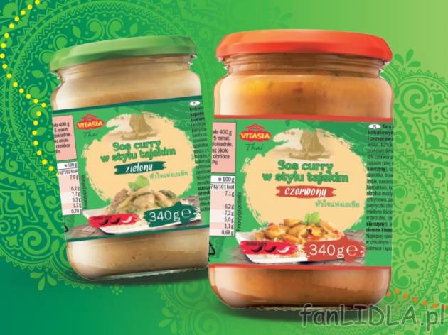 Sos tajski , cena 3,00 PLN za 340 g/1 opak., 1 kg=11,74 PLN.