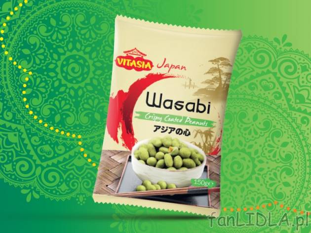 Orzeszki ziemne Wasabi , cena 3,00 PLN za 150 g/1 opak., 100 g=2,33 PLN.