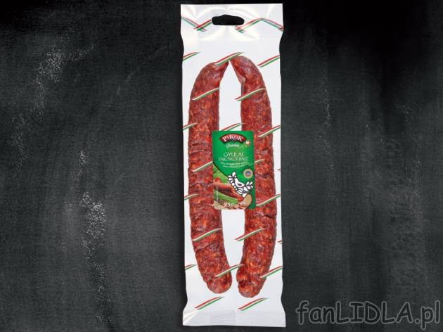 Kiełbasa wieprzowa wędzona surowa , cena 8,00 PLN za 250 g/1 opak., 100 g=3,60 ...