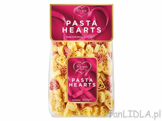 Makaron w kształcie serc , cena 4,99 PLN za 500g/1 opak., dostępny od 08,02 PLN. ...