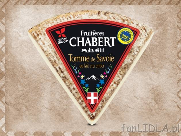 Ser półtwardy Tomme De Savoie , cena 11,00 PLN za 300 g/1 opak., 1 kg=39,97 PLN.