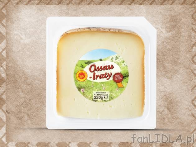 Ser owczy Ossau-Iraty , cena 11,00 PLN za 220 g/1 opak., 100 g=5,45 PLN.