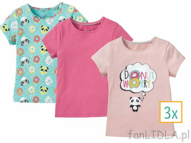 T-shirty, 3 szt.* , cena 4,99 PLN 
- 100% bawełny lub 90% bawełny, 10% wiskozy
- ...