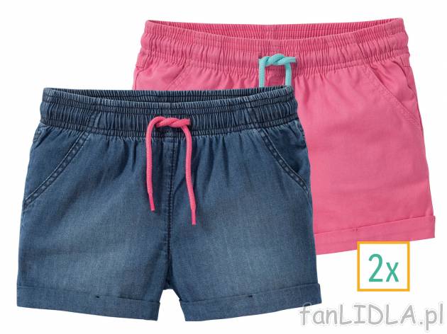 Krótkie spodenki dziecięce, 2 pary* , cena 9,99 PLN 
- 100% bawełny
- rozmiary: ...