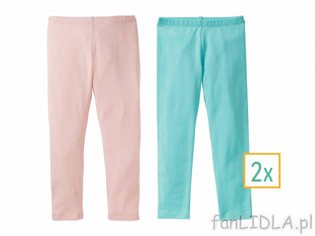 Legginsy, 2 pary* , cena 7,99 PLN. Wygodne legginsy dziecięce w pastelowych kolorach. ...