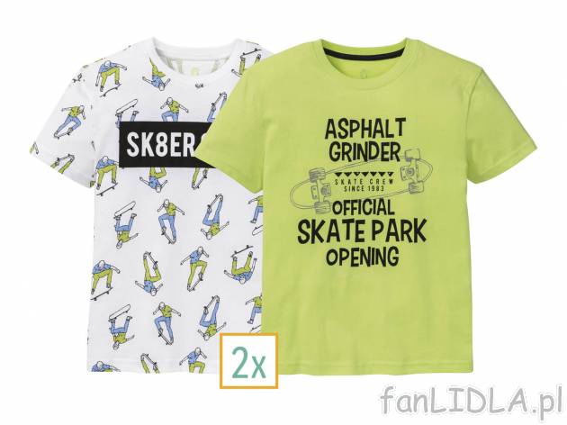 T-shirty, 2 szt. * , cena 9,99 PLN 
- 100% bawełny lub 90% bawełny, 10% wiskozy
- ...