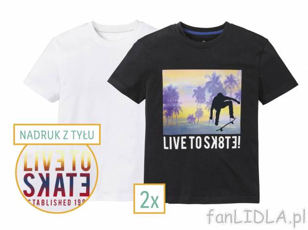 T-shirty, 2 szt. * , cena 9,99 PLN 
- 100% bawełny lub 90% bawełny, 10% wiskozy
- ...