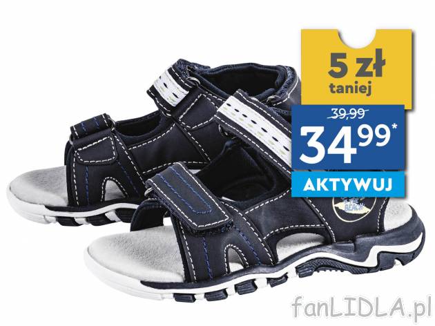 Sandały ze skórzaną wkładką , cena 39,99 PLN 
* Cena regularna: 39,99 / 1 ...