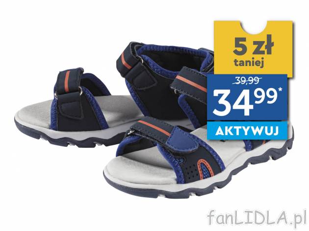 Sandały ze skórzaną wkładką , cena 39,99 PLN 
* Cena regularna: 39,99 / 1 ...