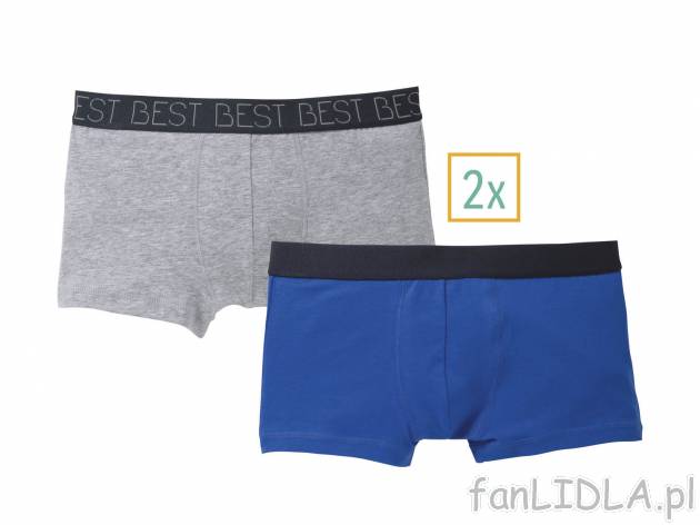 Bokserki, 2 pary , cena 12,99 PLN 
- 95% bawełny, 5%, elastanu (creora®)
- rozmiary: ...
